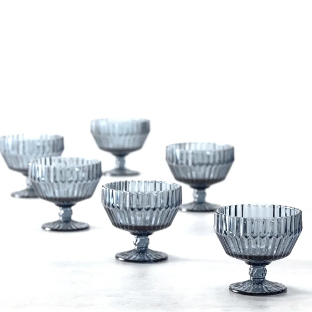 New! Crate&Barrel Archie Glass Coupes (Set of 6) ice cream affogato bowl 🍨🍧